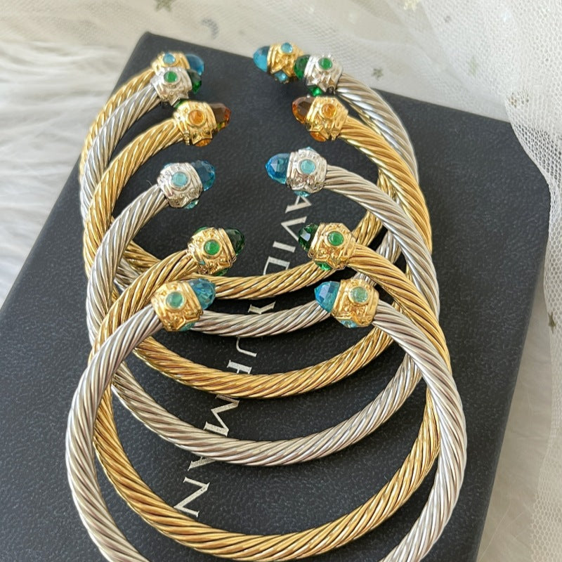 D2vid yurman 5mm bangles with colorful crystal