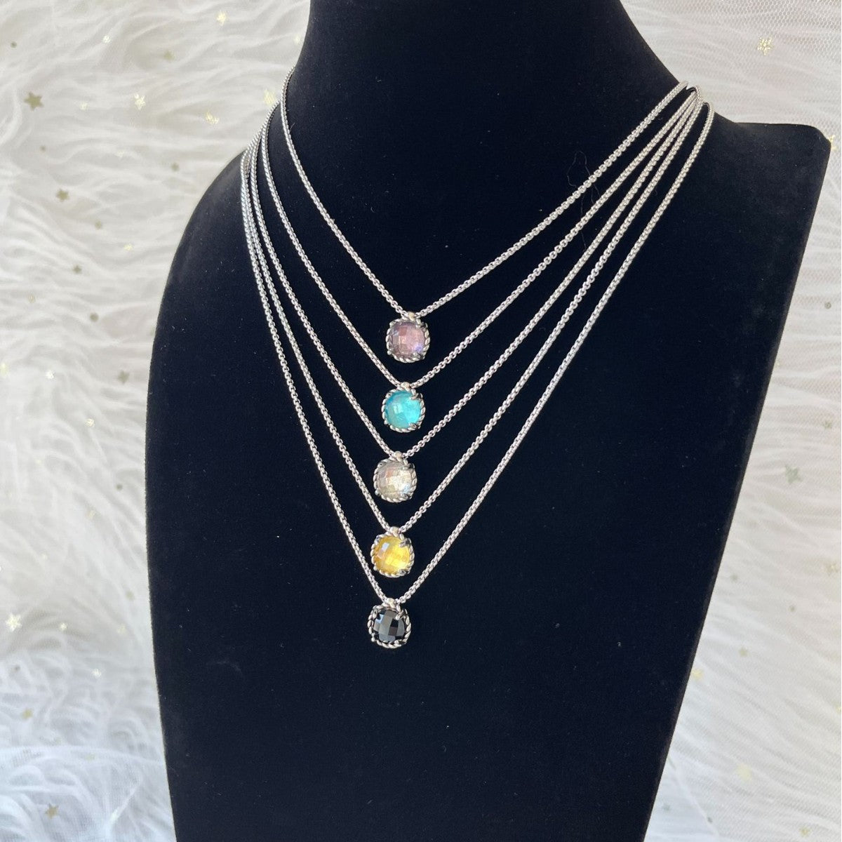 D2vid yurman crystal pendent necklaces