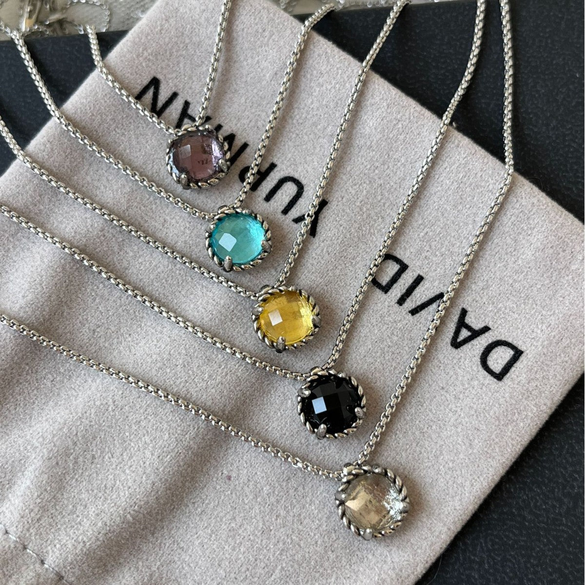 D2vid yurman crystal pendent necklaces
