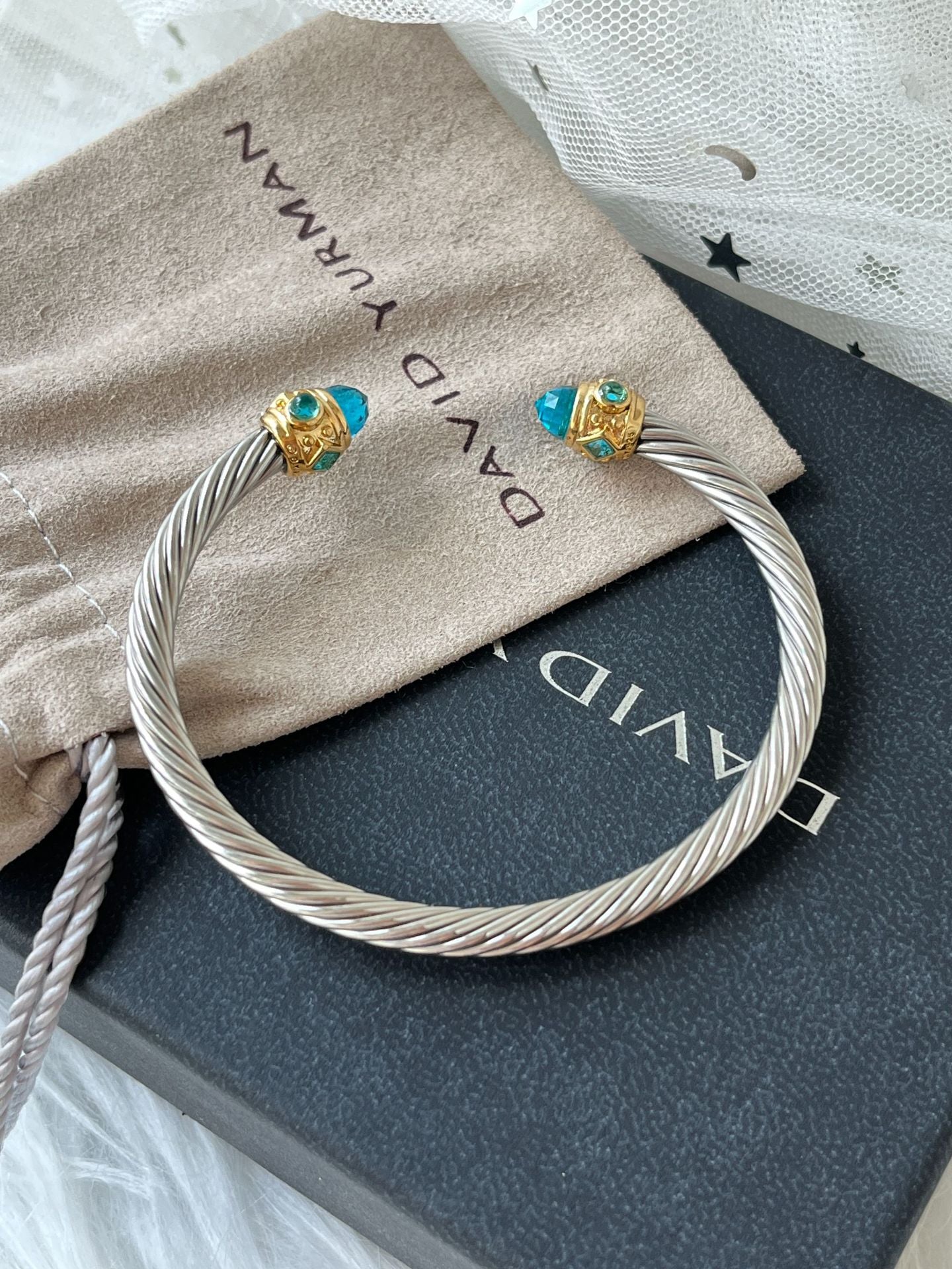 D2vid yurman 5mm bangles with colorful crystal