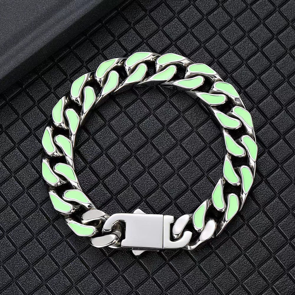 Chunky Titanium Stainless LUMINOUS Steel Bracelet