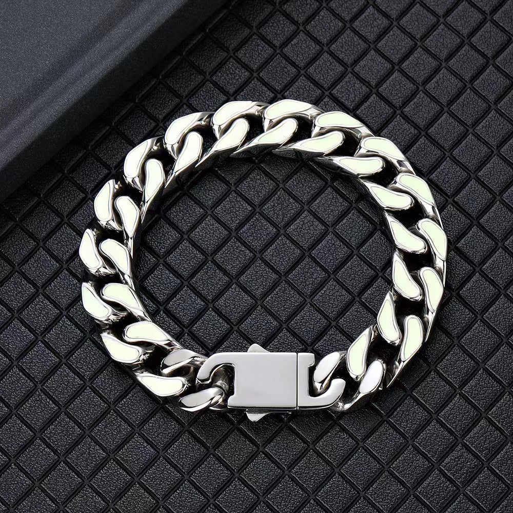 Chunky Titanium Stainless LUMINOUS Steel Bracelet