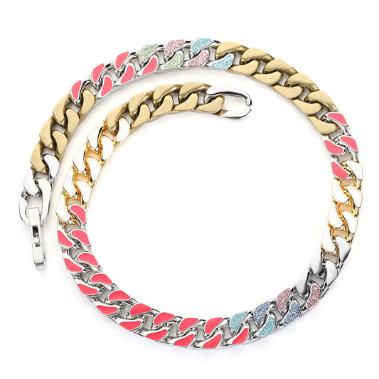 Chunky Titanium Colorful Stainless Steel Necklace