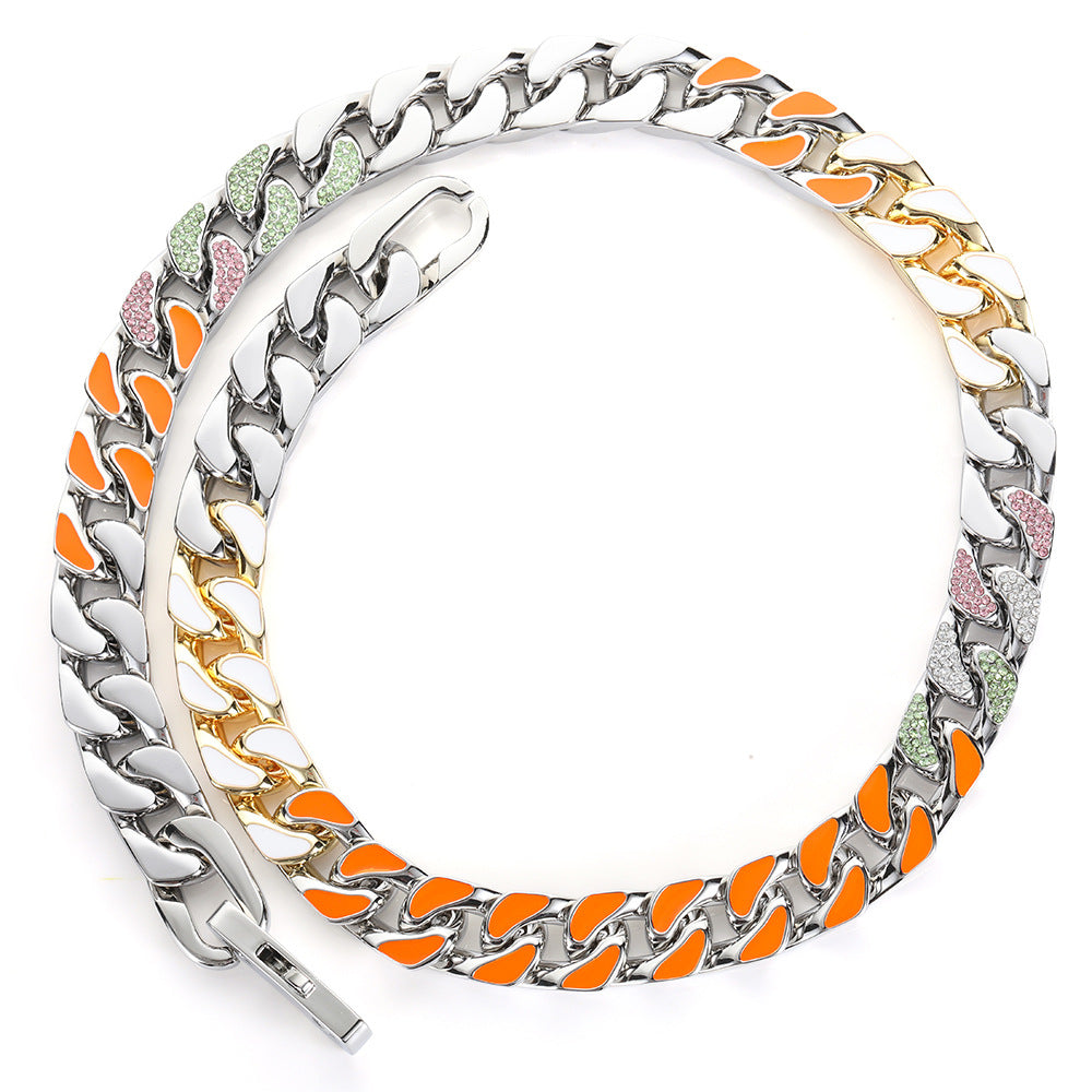 Chunky Titanium Colorful Stainless Steel Necklace