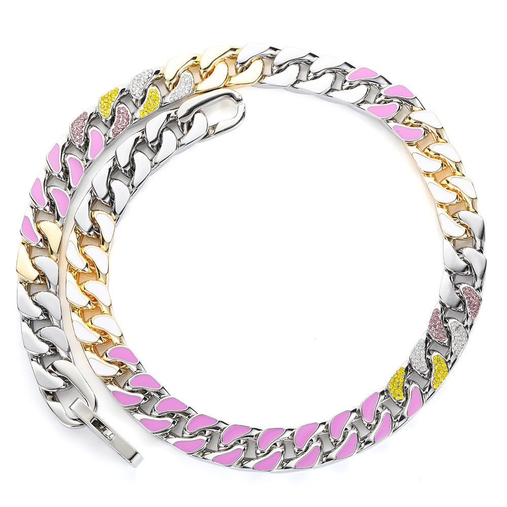 Chunky Titanium Colorful Stainless Steel Necklace