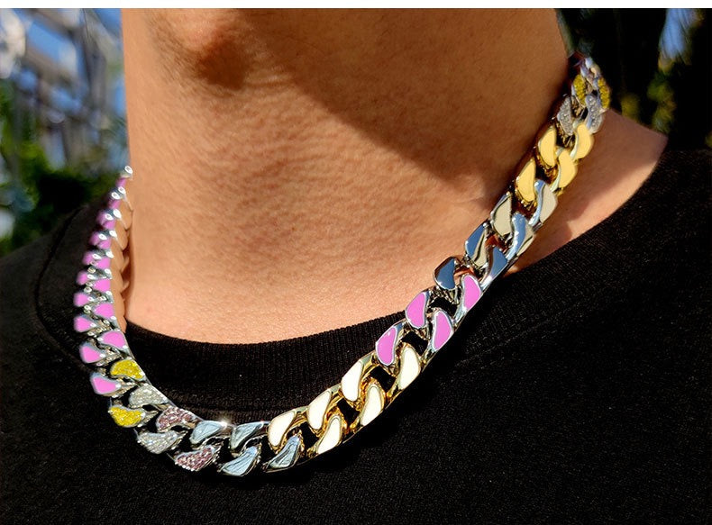 Chunky Titanium Colorful Stainless Steel Necklace