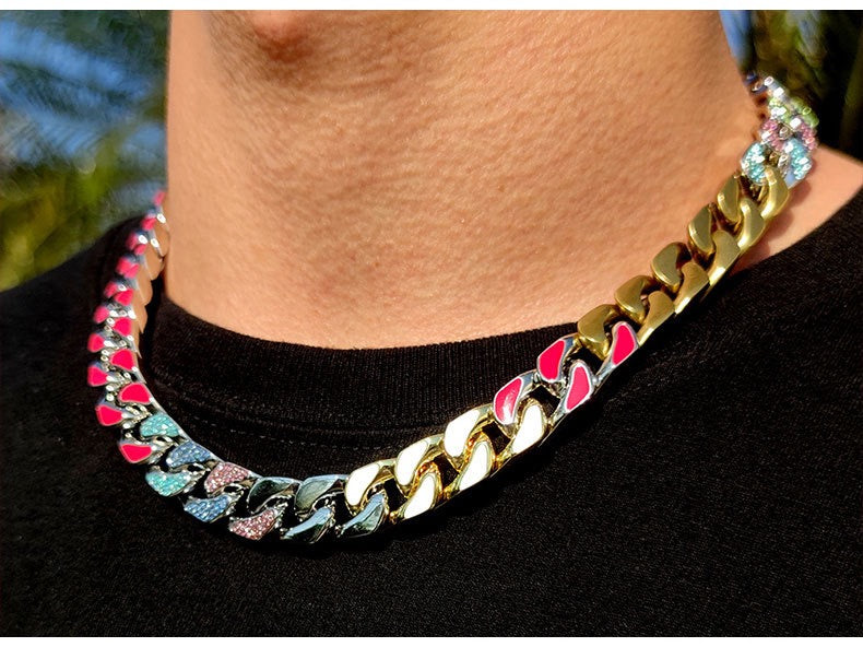 Chunky Titanium Colorful Stainless Steel Necklace