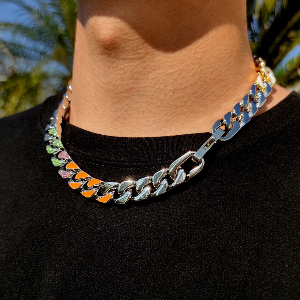 Chunky Titanium Colorful Stainless Steel Necklace