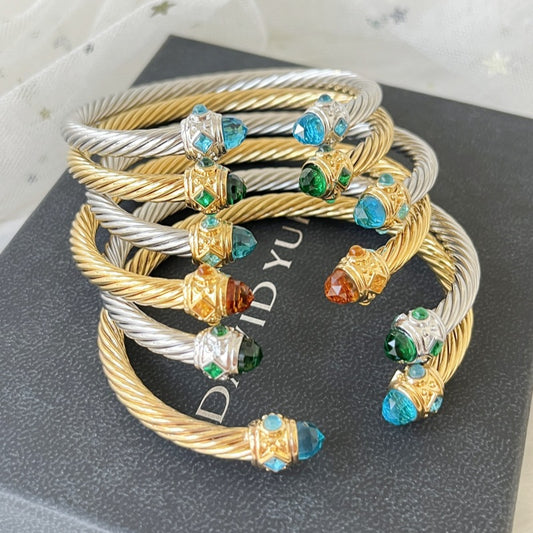 D2vid yurman 5mm bangles with colorful crystal