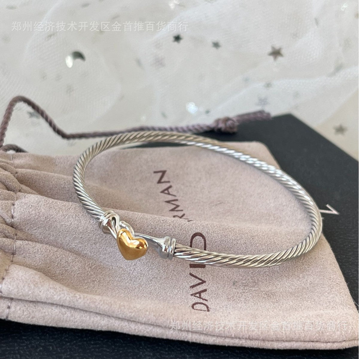 Dav1d yurman 3mm bangles with heart lock