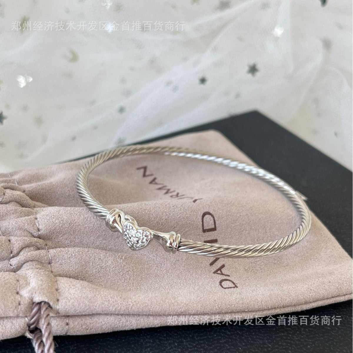 Dav1d yurman 3mm bangles with heart lock